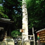 Sacred timber of Suwa Taisha Akimiya (photo buy Kotodamaya)